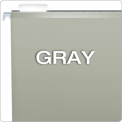 Alt View 2. Pendaflex - Reinforced Hanging File Folders, 1/5 Tab, Letter Size, 25/Box - Gray/Silver.