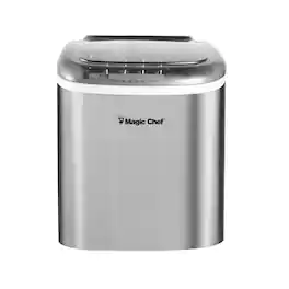 Magic Chef - 27 lb. Portable Countertop Ice Maker in Stainless - Stainless Steel