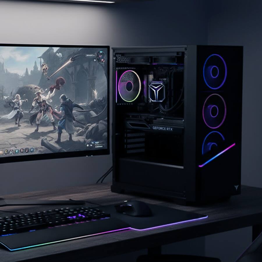8bitryan Gaming Computer YEYIAN Gaming PC. AMD Ryzen 7 8700F, NVIDIA RTX 5070, 240mm AIO, 2 TB ...