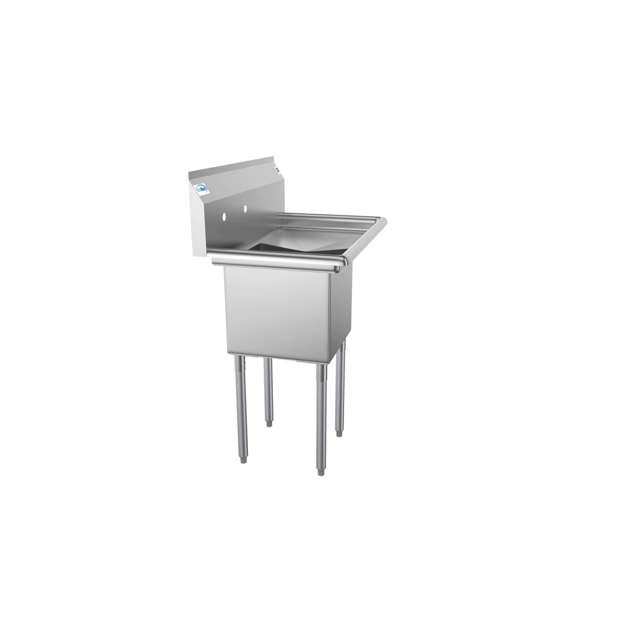 Alt View 1. Koolmore - 33 in. One Compartment Stainless Steel   Sink with Drainboard, Bowl Size 15"x 15"x 12" SA151512-15R3. - Stainless Steel.