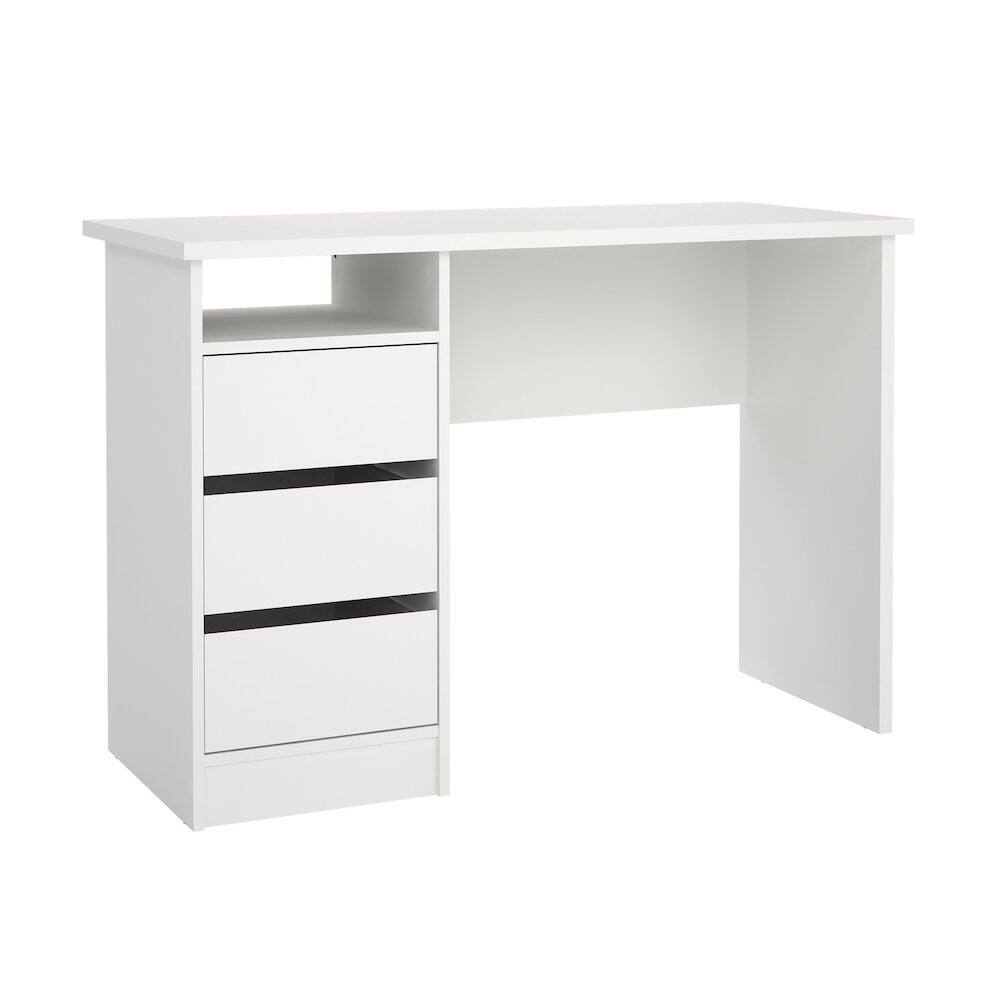 Angle. Tvilum - Wes Home Office Writing Desk with 3 Drawers and Open Shelf - White.