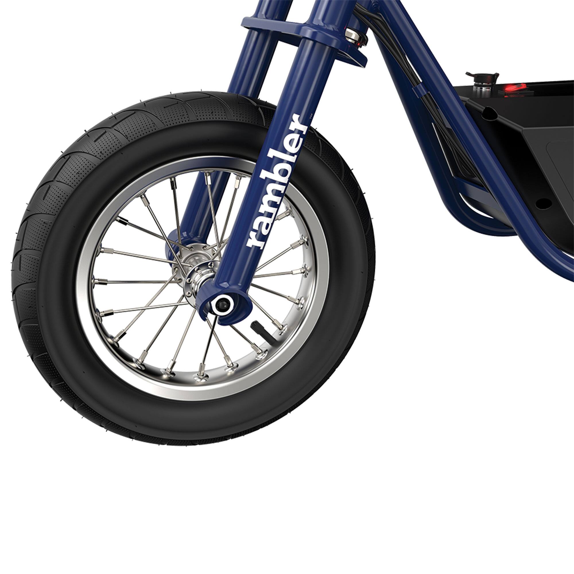 Alt View 5. Razor - Razor Rambler 12 Electric Retro Minibike w/ 250W Motor & 24V Battery, Dark Blue - Black.
