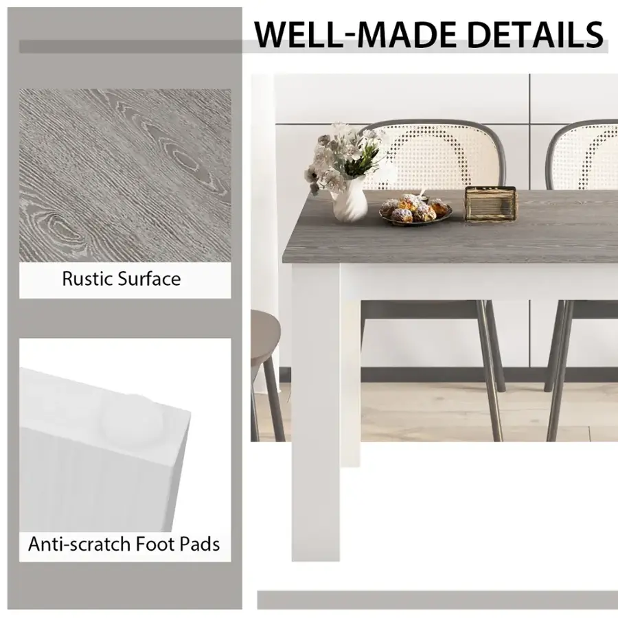 WELL-MADE DETAILS: Rustic Surface, Anti-scratch Foot Pads