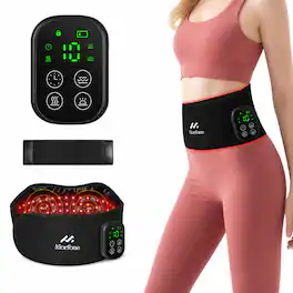 Morfone - 5000mAh Wireless 660nm & 850nm Near-Infrared Light Therapy Heating Lumbar Support Belt - Black
