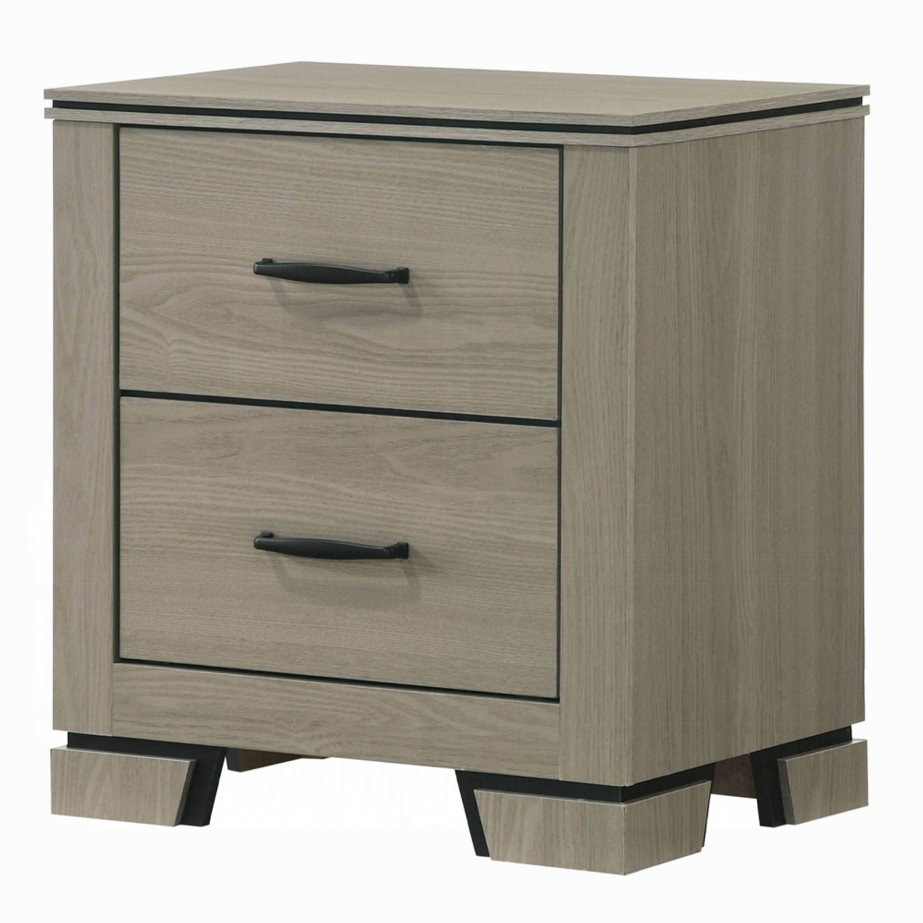 Alt View 4. Manhattan Lane - Queen Size Bedroom Set, Gray Finish, Panel Headboard, 3-Piece Set with Bed and Two Nightstands - Gray.
