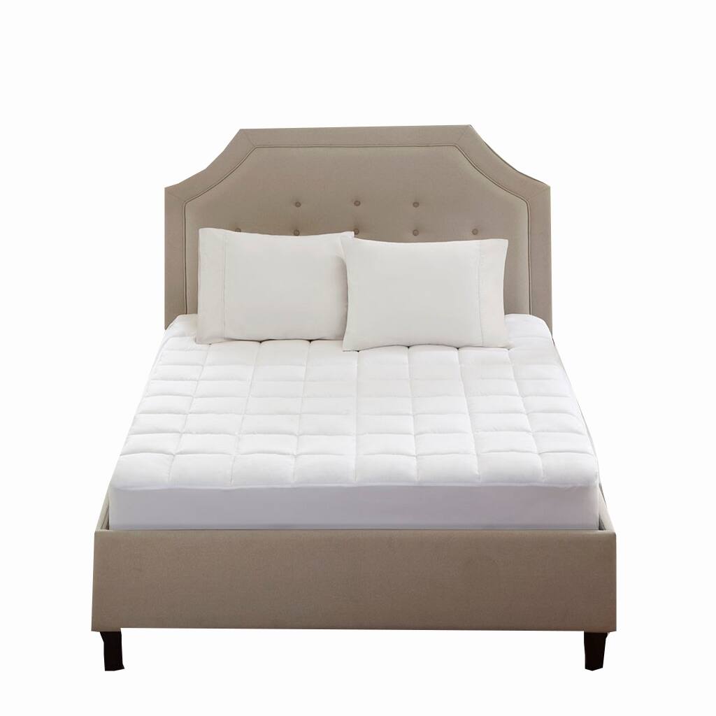 Front. Gracie Mills - Gracie Mills Barr Classic Box Quilted 3M Microfiber Mattress Pad - White.