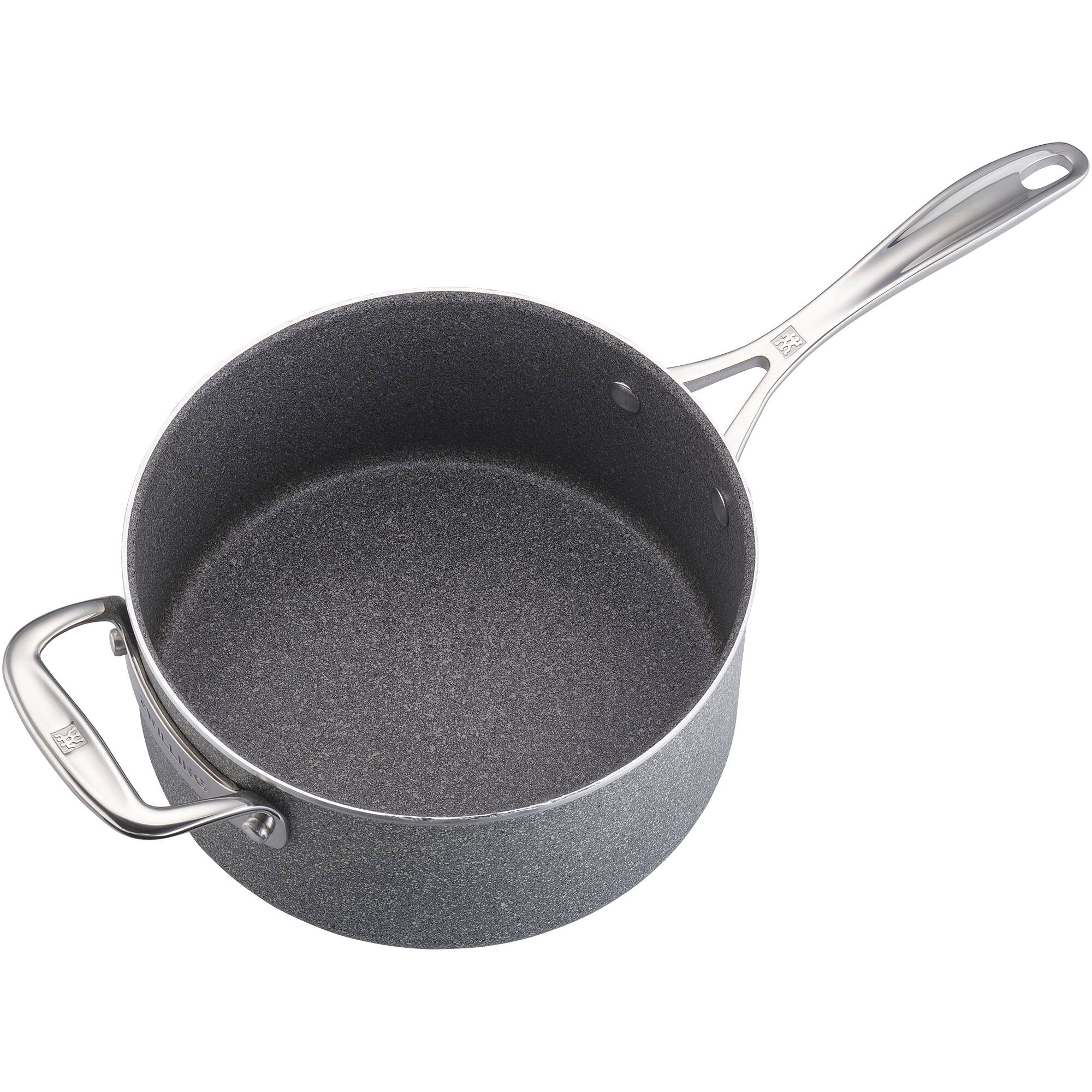 Alt View 3. ZWILLING - ZWILLING Vitale 4-qt Aluminum Nonstick Saucepan with Handle helper and Lid - Gray.