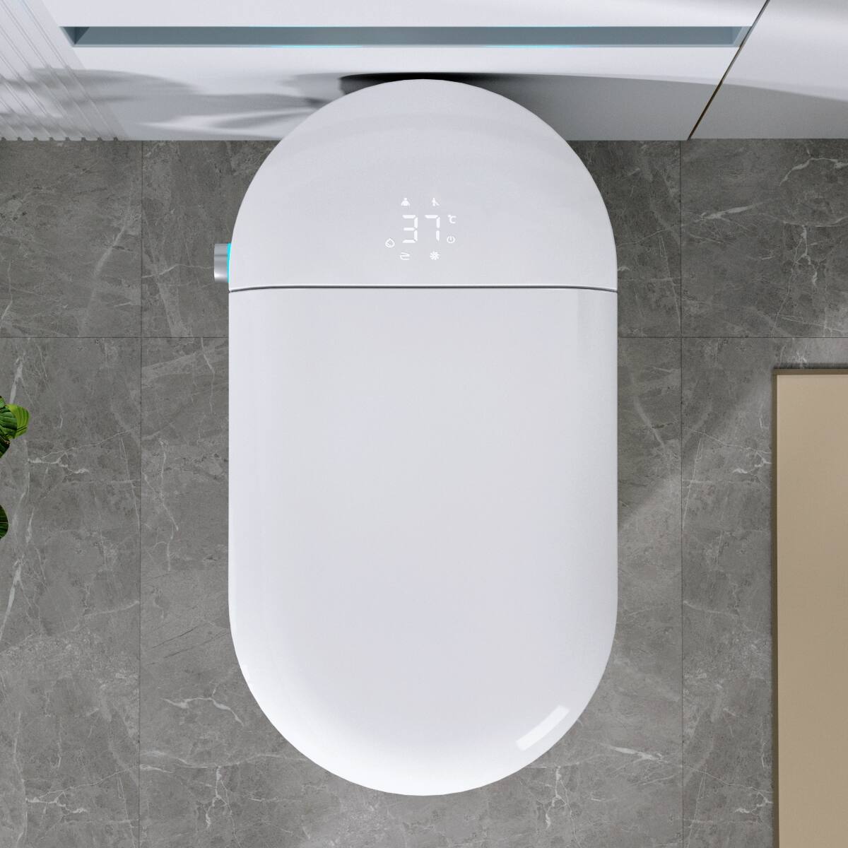 Alt View 2. Loheer - Loheer Tankless Smart Bidet Toilet, Seated Comfort Height, Foot Kick Lid, Twelve Inch Rough In - White.