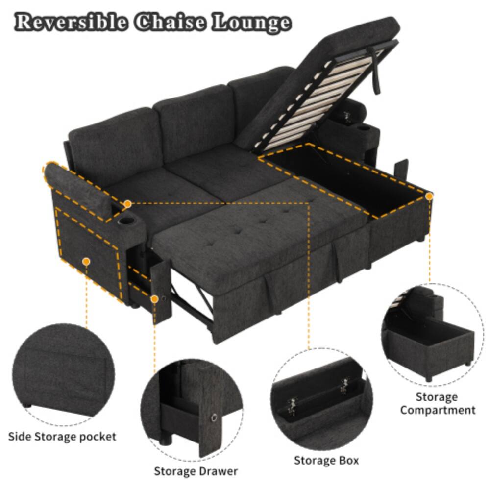 Reversible Chaise Lounge

- Side Storage Pocket
- Storage Drawer
- Storage Box
- Storage Compartment