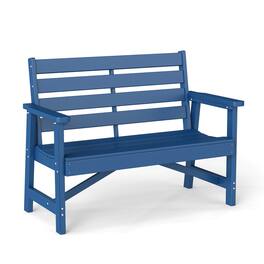 FODINGHILL - 51.5" Weatherproof HDPE Outdoor Bench, 2-Person Garden Bench for Patio, Backyard & Outdoor Spaces - Blue