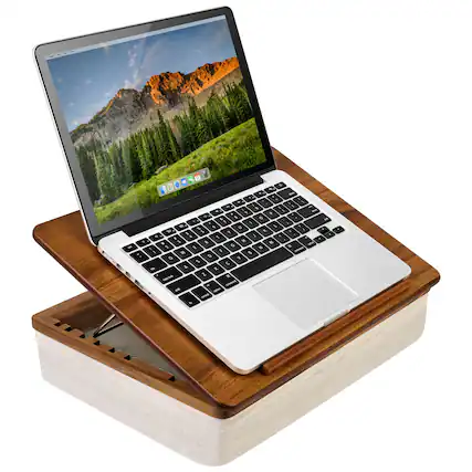 Front. LapGear - Acacia Easel Lap Desk with Storage (Fits up to 15.6" Laptop) - Java.