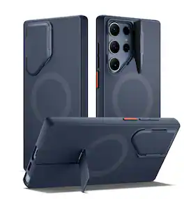 SURITCH - Phone Case for Samsung Galaxy S23 Ultra, Magnetic Shockproof Protective Cover with Camera Cover & Adjustable Kickstand - Deep Blue