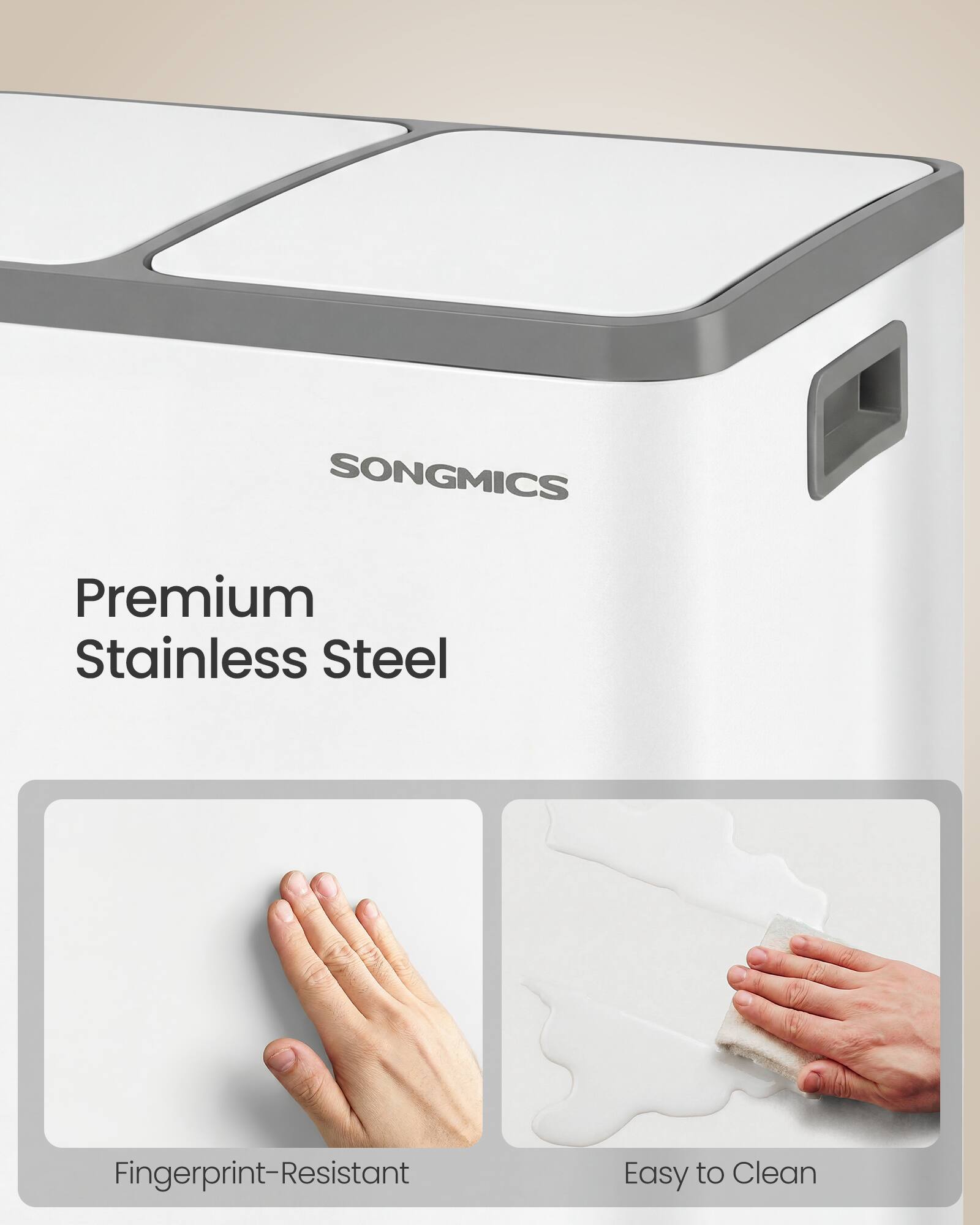 SONGMICS Premium Stainless Steel Fingerprint-Resistant Easy to Clean