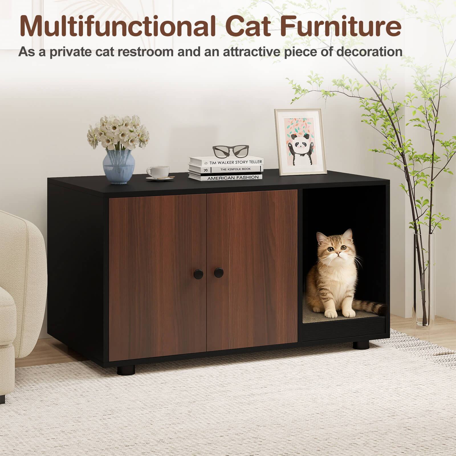 Multifunctional Cat Furniture  
As a private cat restroom and an attractive piece of decoration