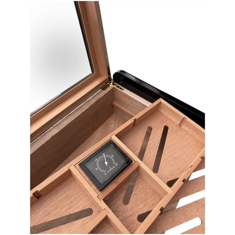 Alt View 1. Prestige - The Baldwin Humidor - High Lacquer Jet Black Finish.