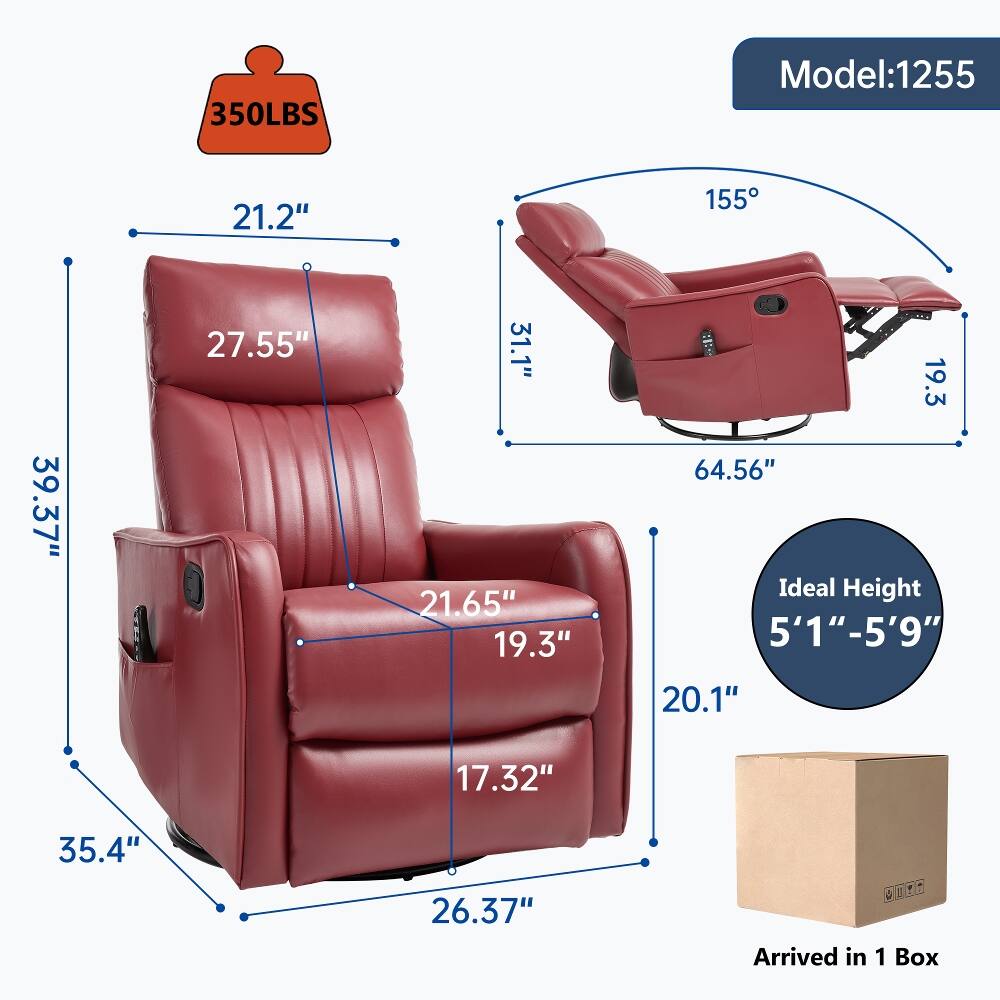 350LBS  
Model: 1255  
21.2"  
155°  
39.37"  
27.55"  
31.1"  
19.3"  
21.65"  
19.3"  
64.56"  
Ideal Height 5'1"-5'9"  
20.1"  
17.32"  
35.4"  
26.37"  
Arrived in 1 Box