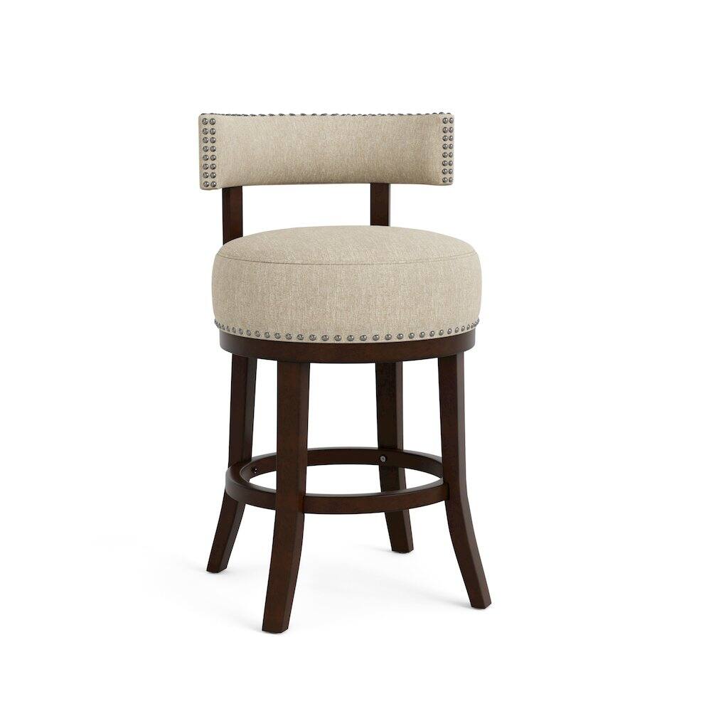 Furniture of America - Kalin Fabric Swivel Bar Stool (Set of 2) - Beige