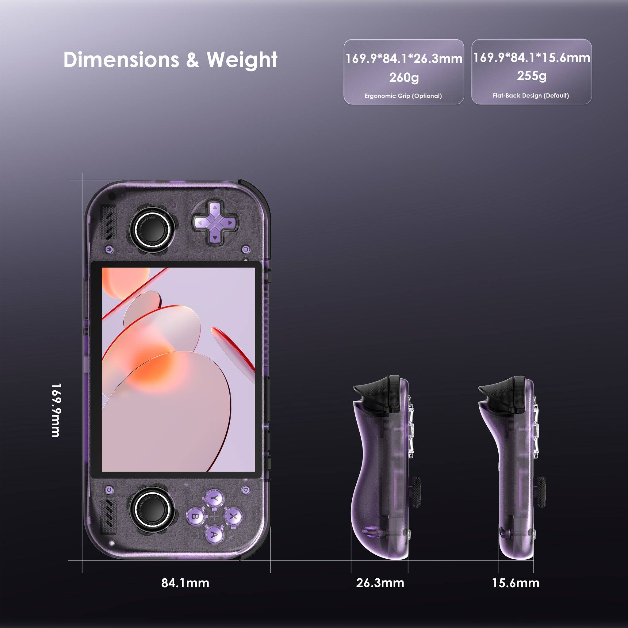 Dimensions & Weight

169.9*84.1*26.3mm 169.9*84.1*15.6mm

260g 255g

Ergonomic Grip (Optional) Flat-Back Design (Default)

169.9mm

84.1mm

26.3mm

15.6mm