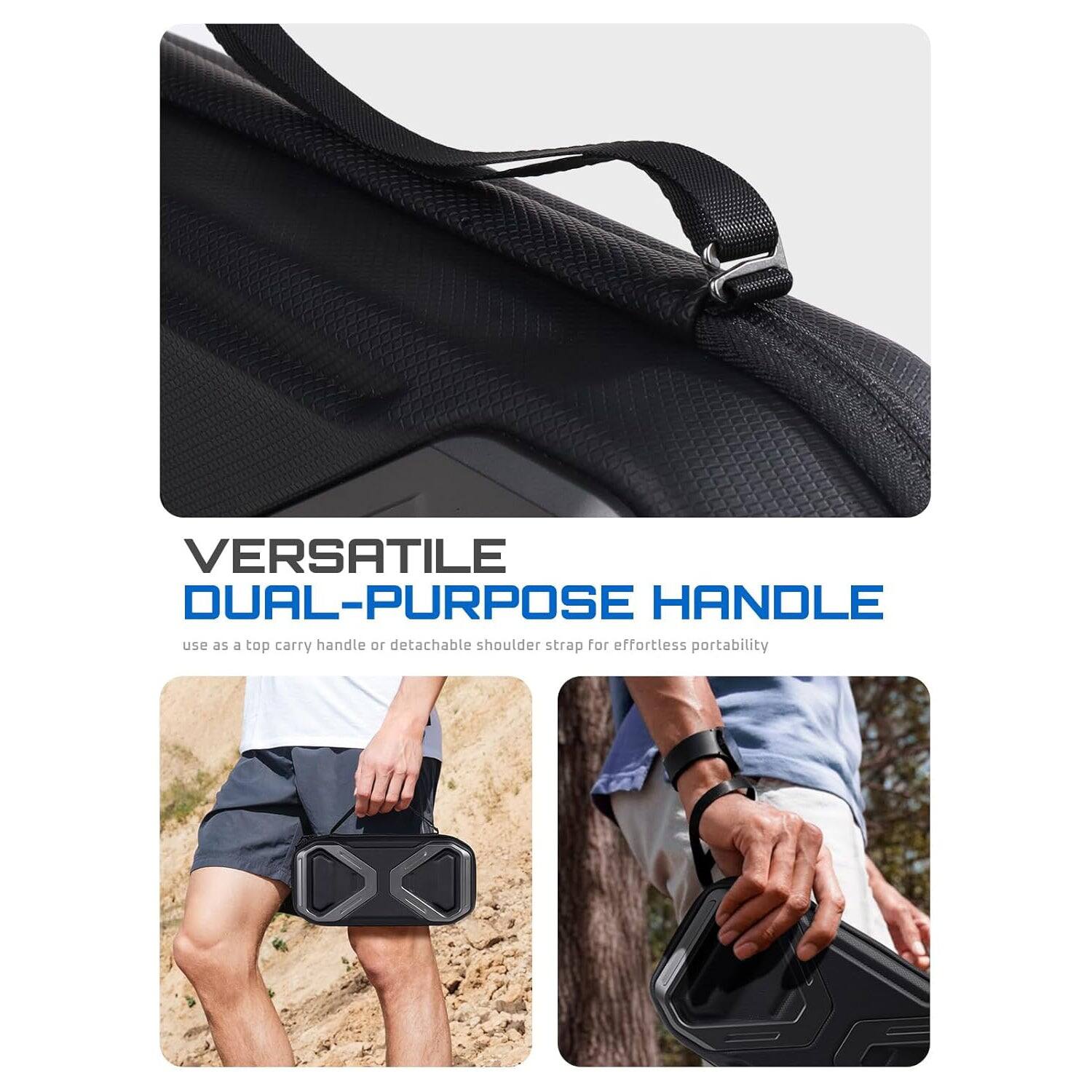 VERSATILE DUAL-PURPOSE HANDLE  
use as a top carry handle or detachable shoulder strap for effortless portability