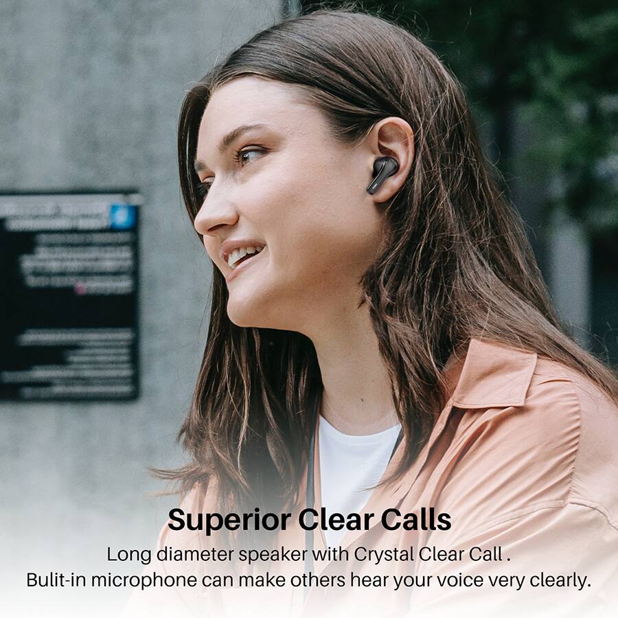 Superior Clear Calls
Long diameter speaker with Crystal Clear Call.
Built-in microphone can make others hear your voice very clearly.