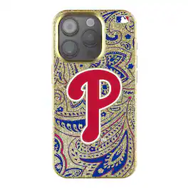 Keyscaper - MLB - Philadelphia Phillies - Paisley Bling iPhone Case - 14 - Gold