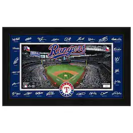 Highland Mint - Texas Rangers 12" x 20" 2026 Signature Field Photograph - Facsimile Signatures - Multicolor