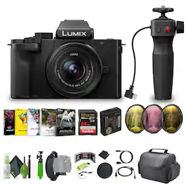 Panasonic - Lumix G100D 4K Mirrorless Vlogging Camera 12-32mm Lens + Tripod Grip