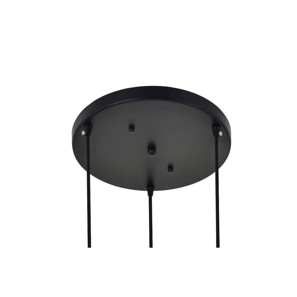 Angle. Living District - Histoire 3 Light Brass And Black Pendant - Brass And Black And Clear.
