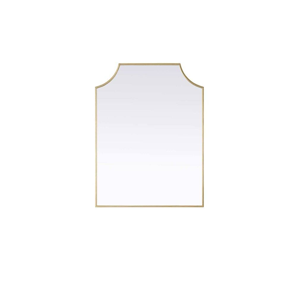 Alt View 2. Elegant Kitchen and Bath - Notched Metal Mirror 27x36 inch in Brass - Brass.
