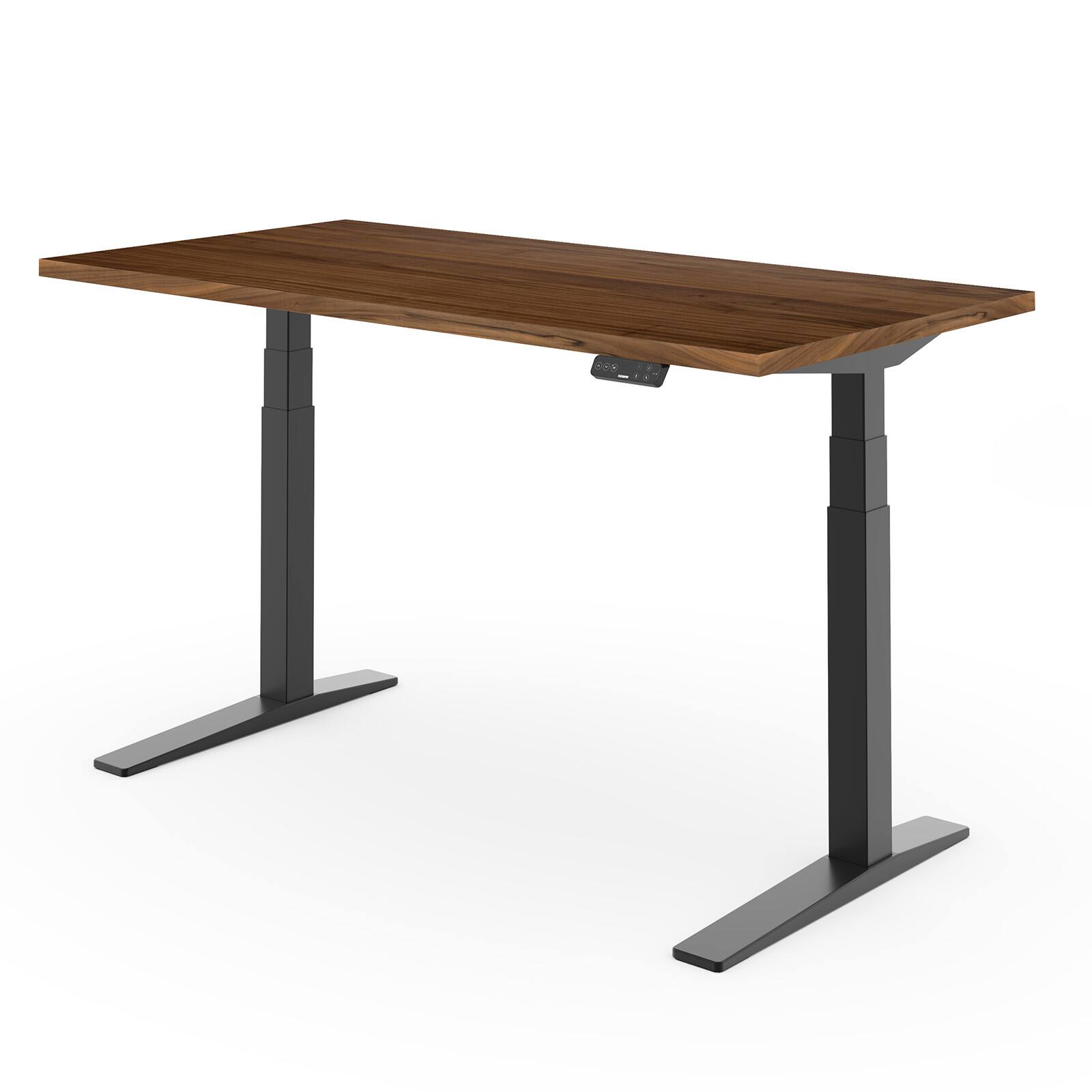 Angle. FlexiSpot - FlexiSpot E7Pro 60''W Electric Adjustable Standing Desk, Black Walnut/Black - Walnut.
