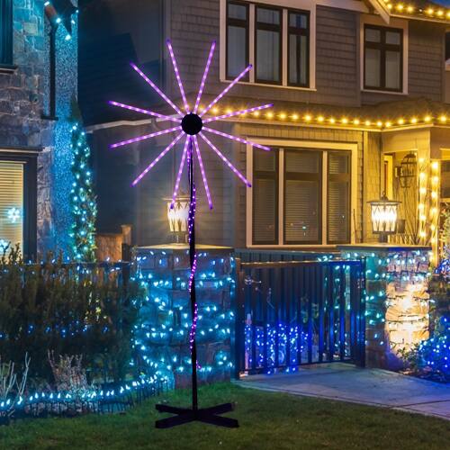 Alt View 8. Winado - Lighted Firework 8.3 FT with Stand Christmas for Outdoor Holiday Decorations - White.
