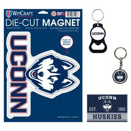 WinCraft - UConn Huskies 4-Pack Key Rings and Magnets Set - Multicolor