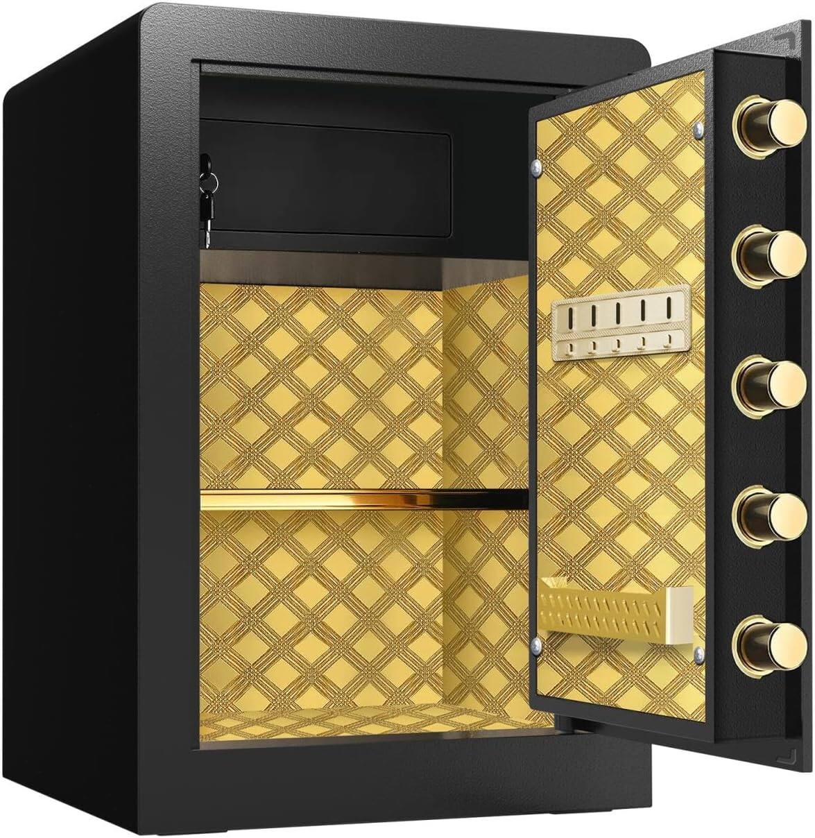 Alt View 1. MOOSOO - Large Digital Security Safe Box with Hidden Code Function, 3.0Cu Ft Safe Box with Private Cabinet For Home,Office,Hotel - Black.