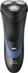 Angle. Philips Norelco - 2100 Electric Shaver - Black/Dark royal blue.