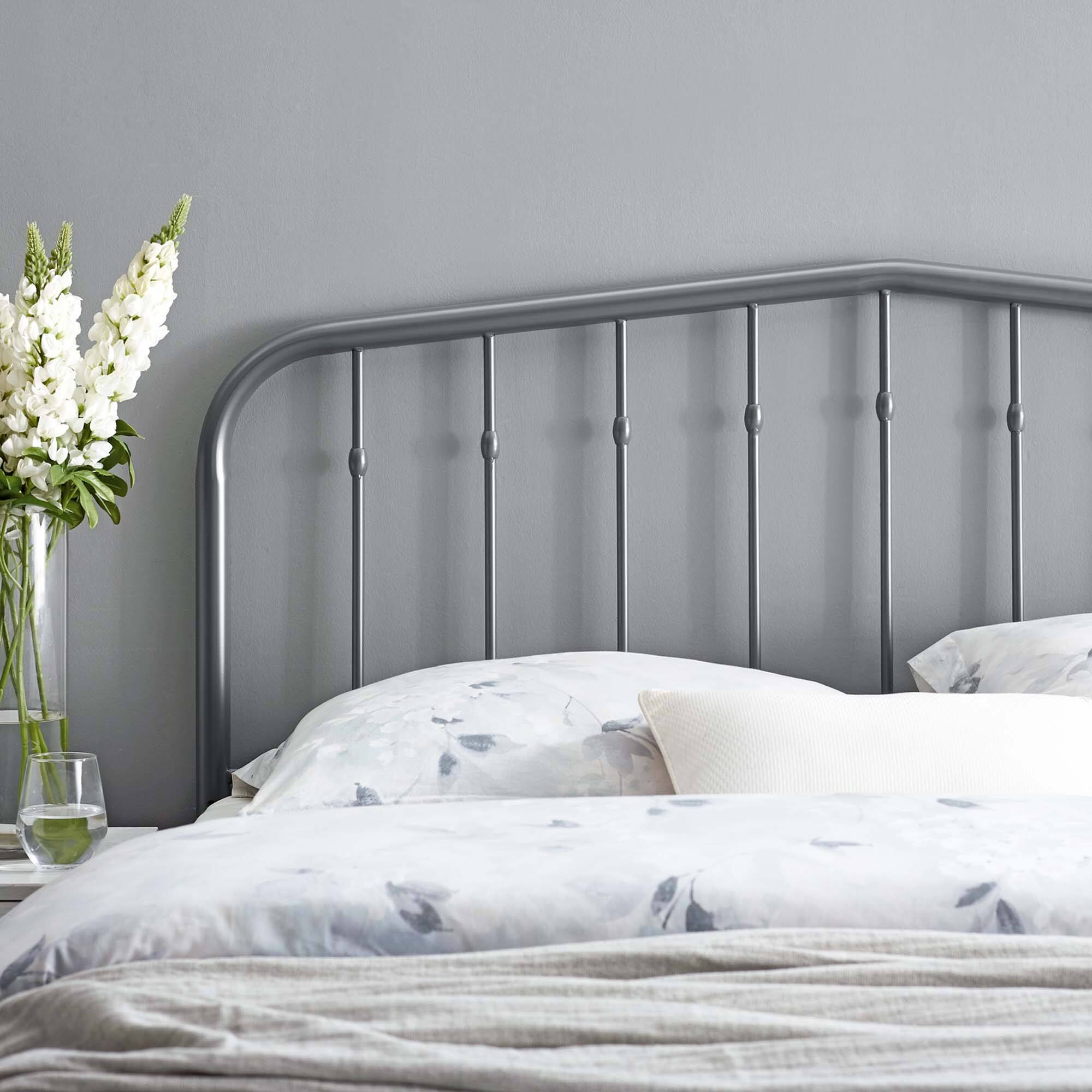 Alt View 3. Modway - Lennon Metal Twin Headboard by Modway - Gray.