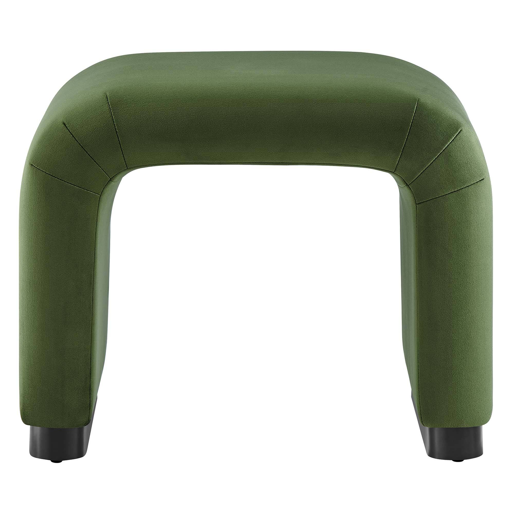 Alt View 4. Modway - Koda Performance Velvet Waterfall Stool by Modway - Black Moss Green.