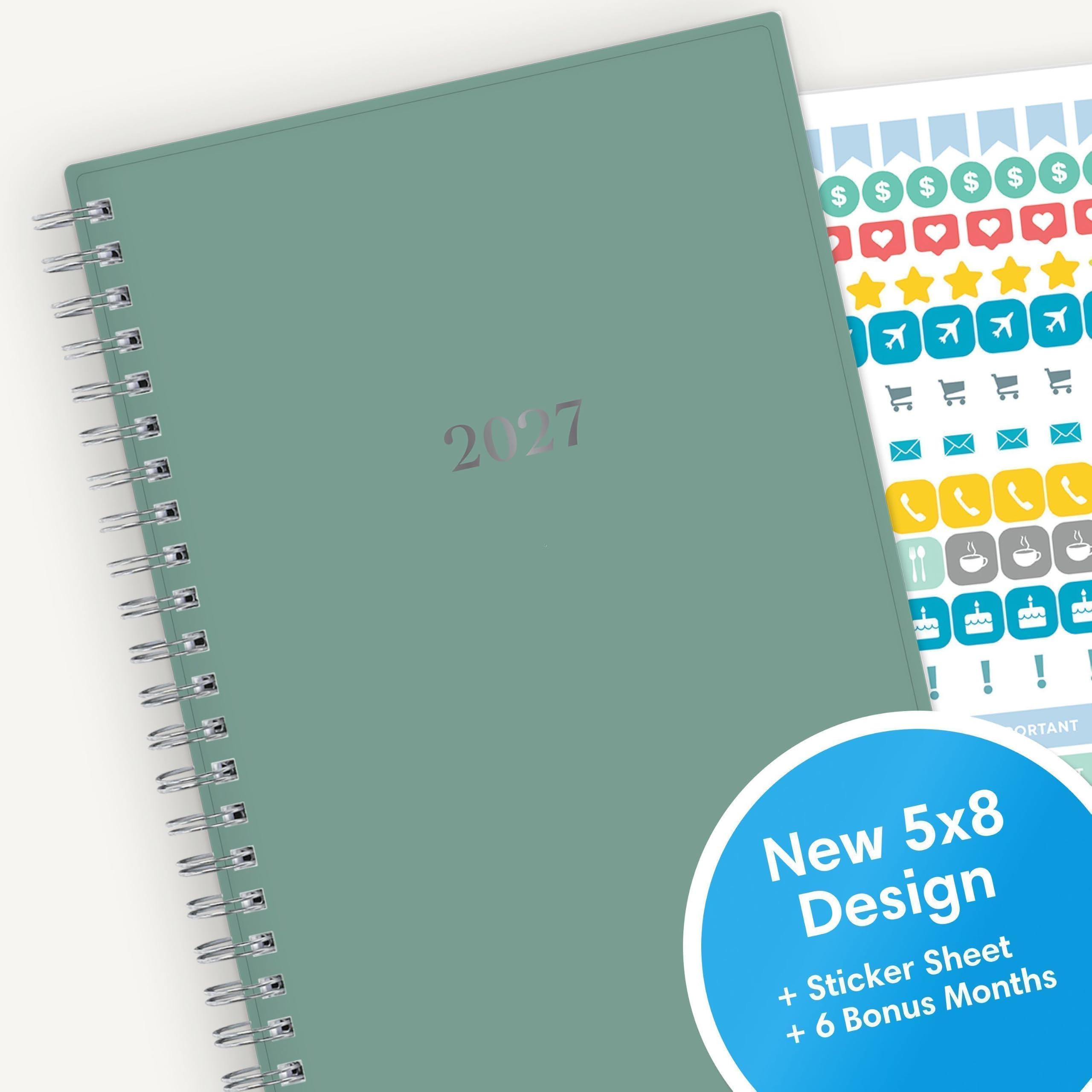 2027
! ! | ! IMPORTANT New 5x8 Design Sheet + Sticker Months + 6 Bonus
