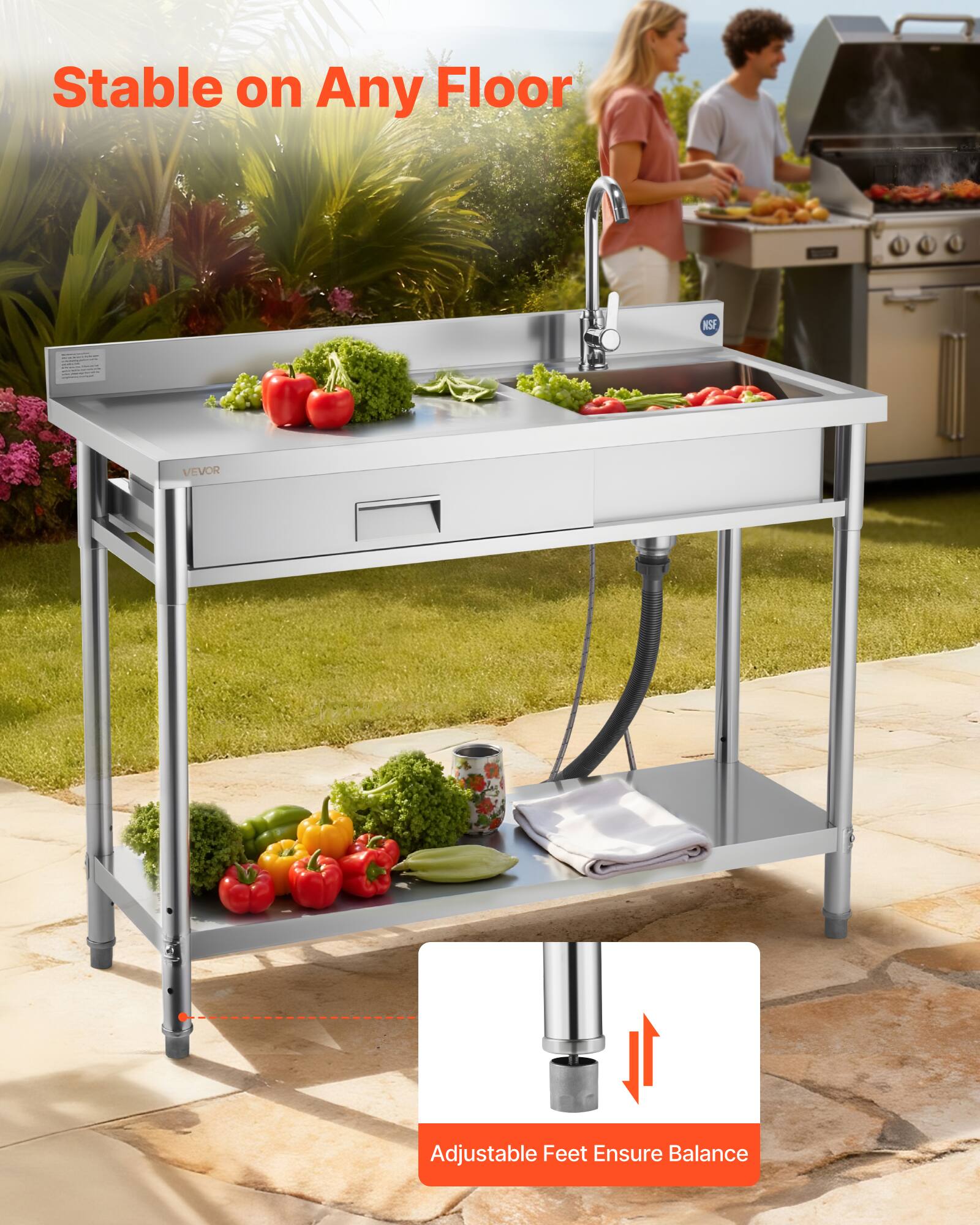 Stable on Any Floor

Adjustable Feet Ensure Balance