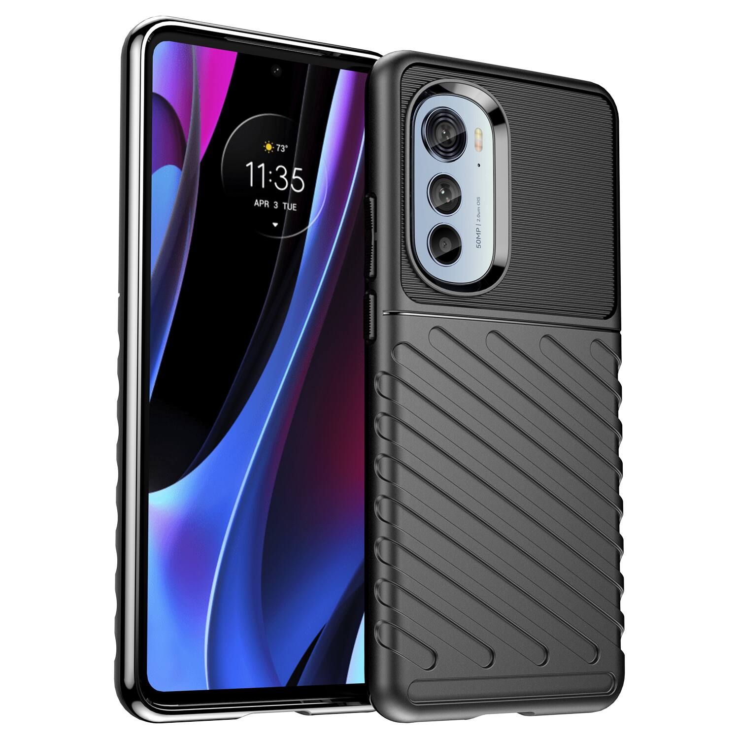 Alt View 12. SaharaCase - Black Series Case for Motorola Edge (2022) - Black.