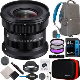 Bundle - Sigma - 10-18mm F2.8 DC DN Contemporary APS-C Format Zoom Lens for Canon RF-Mount