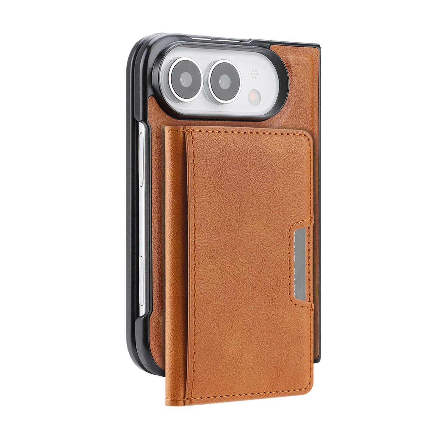 Alt View 7. UUCOVER - Magnetic Detachable Wallet Case For Apple iPhone Duo with Card Slots, Kickstand, Compatible with MagSafe Slim Back Cover - Brown.