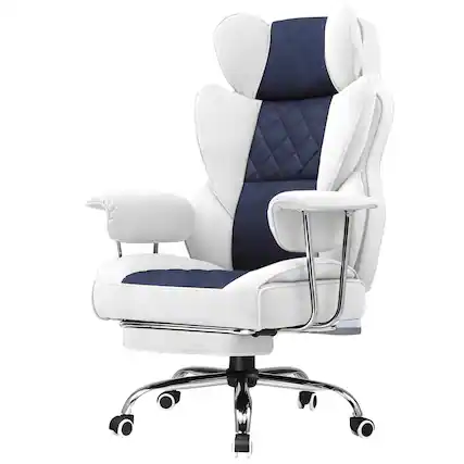 Front. GTPlayer - 400lbs Heavy Duty Gaming Chair Fabric Comfortable Ergonomic Computer Chair with Soft Armrests,Light Blue & White - Light Blue & White.