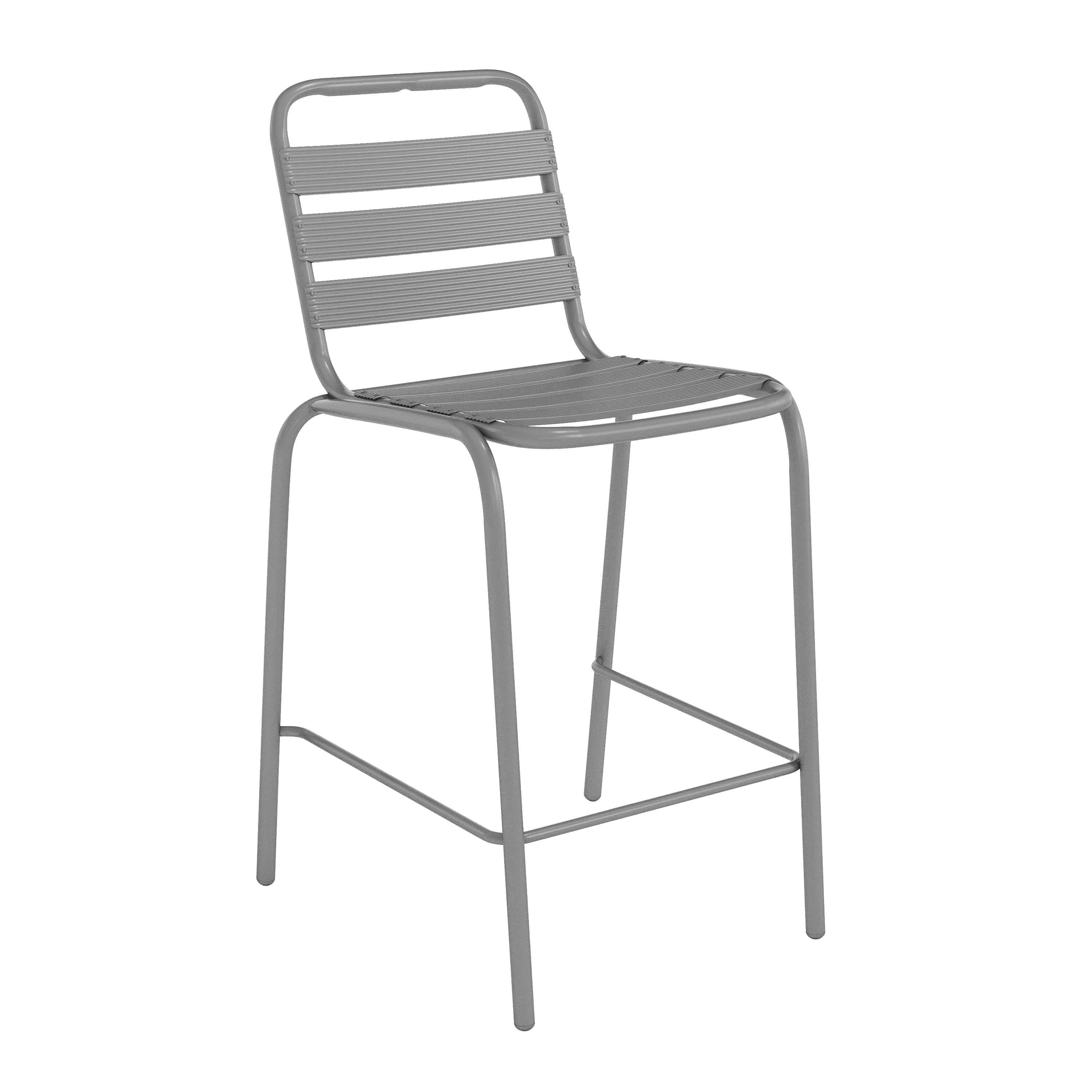 Flash Furniture Lila Commercial Silver Metal Indoor Outdoor Restaurant ...
