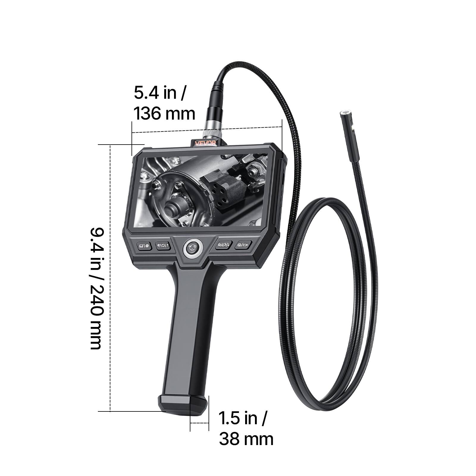 5.4 in / 136 mm  
9.4 in / 240 mm  
1.5 in / 38 mm