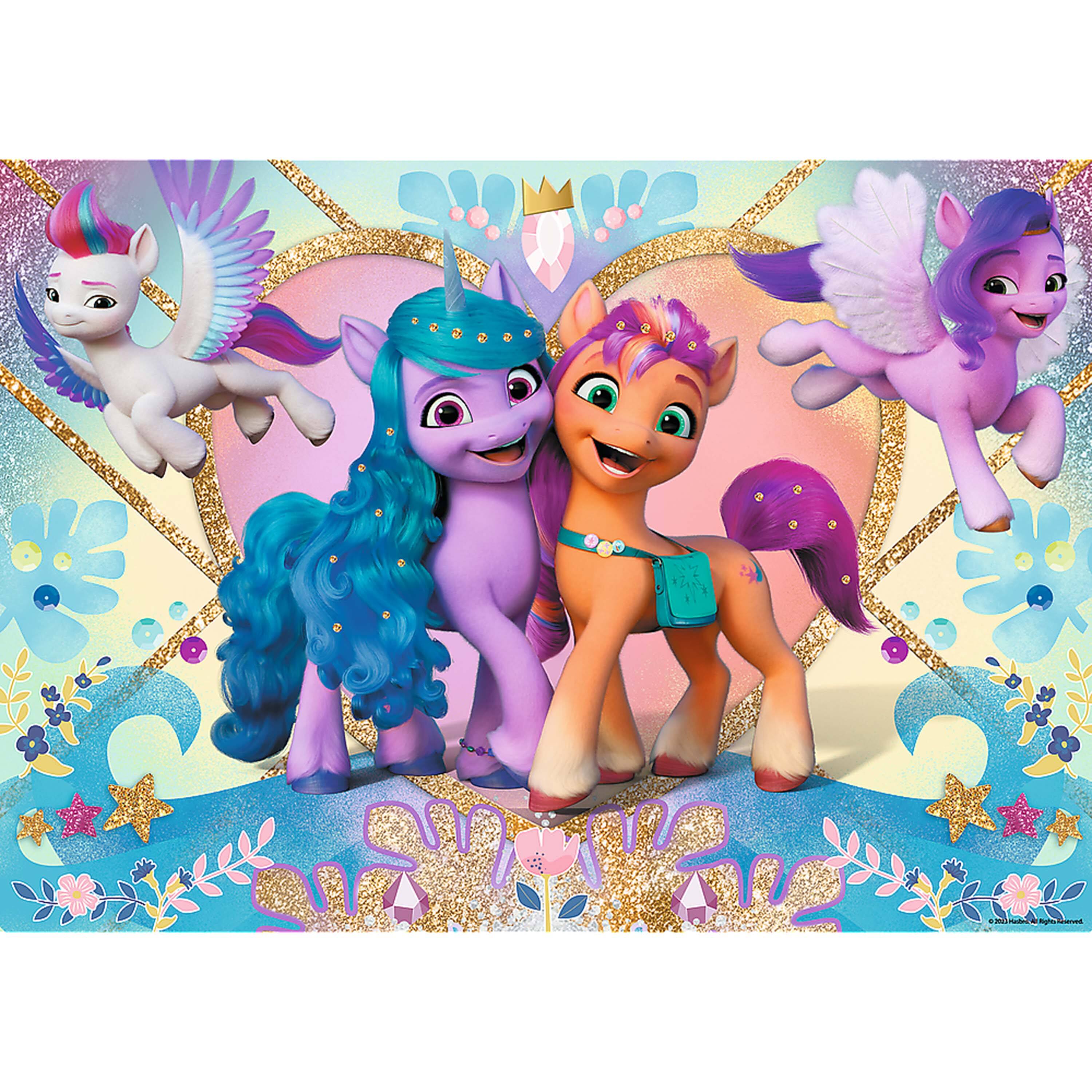 Angle. Trefl - Trefl Red 100 Piece Glitter Puzzle - My Little Pony - Shiny Ponies.