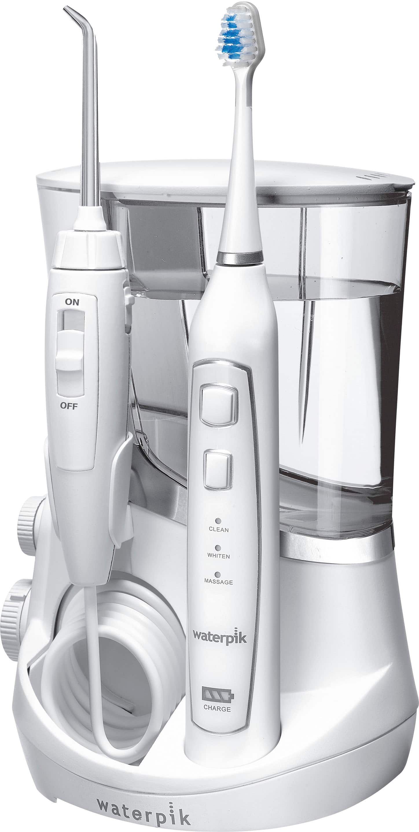 Angle. Waterpik - Complete Care 5.0 Water Flosser and Triple Sonic Toothbrush - White.