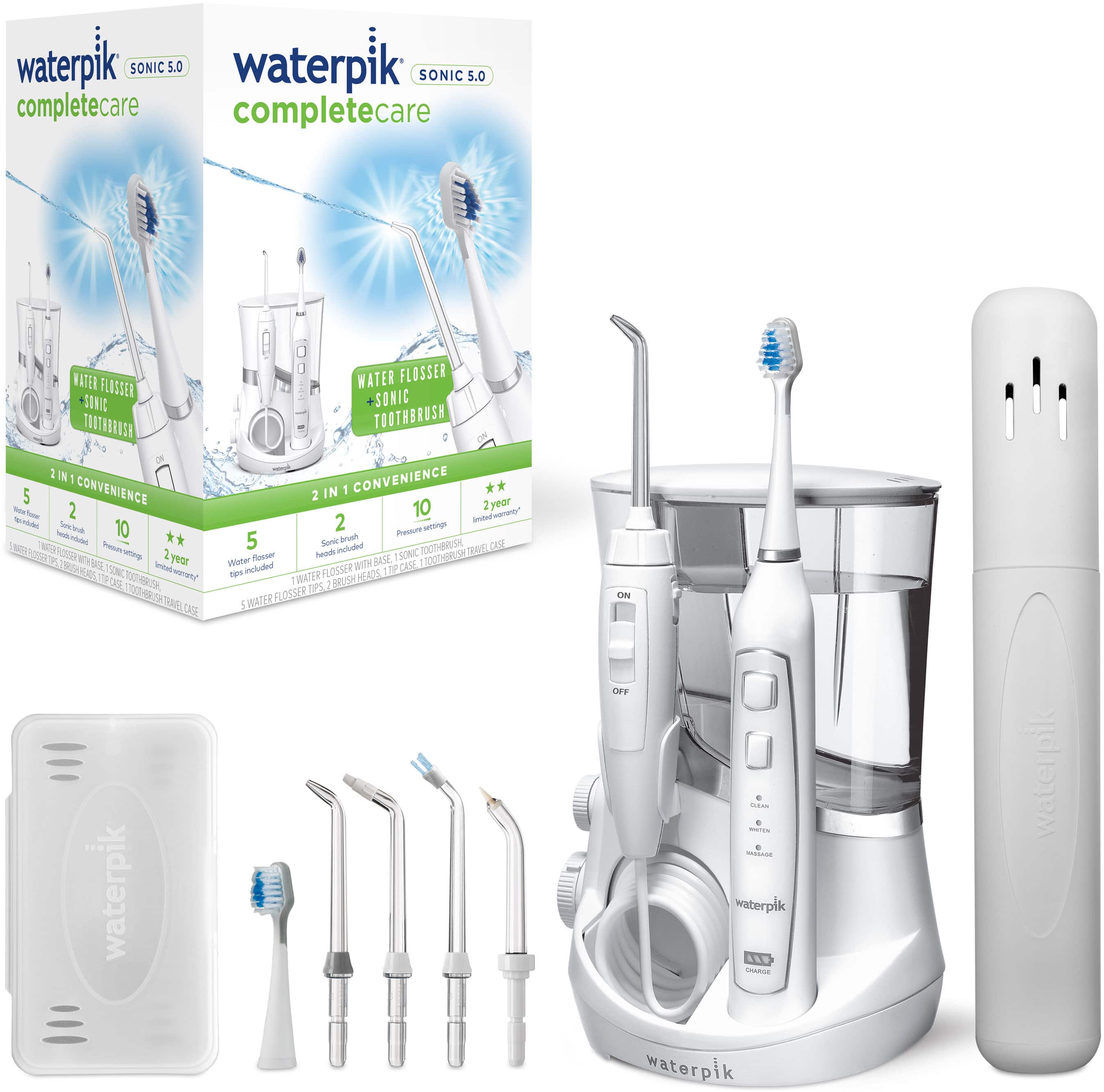 Alt View 14. Waterpik - Complete Care 5.0 Water Flosser and Triple Sonic Toothbrush - White.
