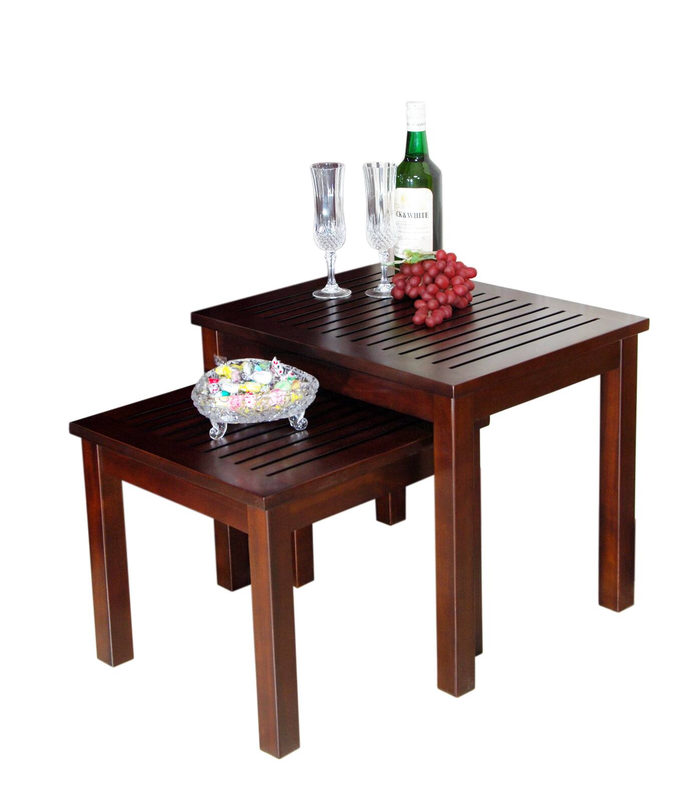 Dart - Mahogany Nesting Table(set of 2 pcs) - Wood