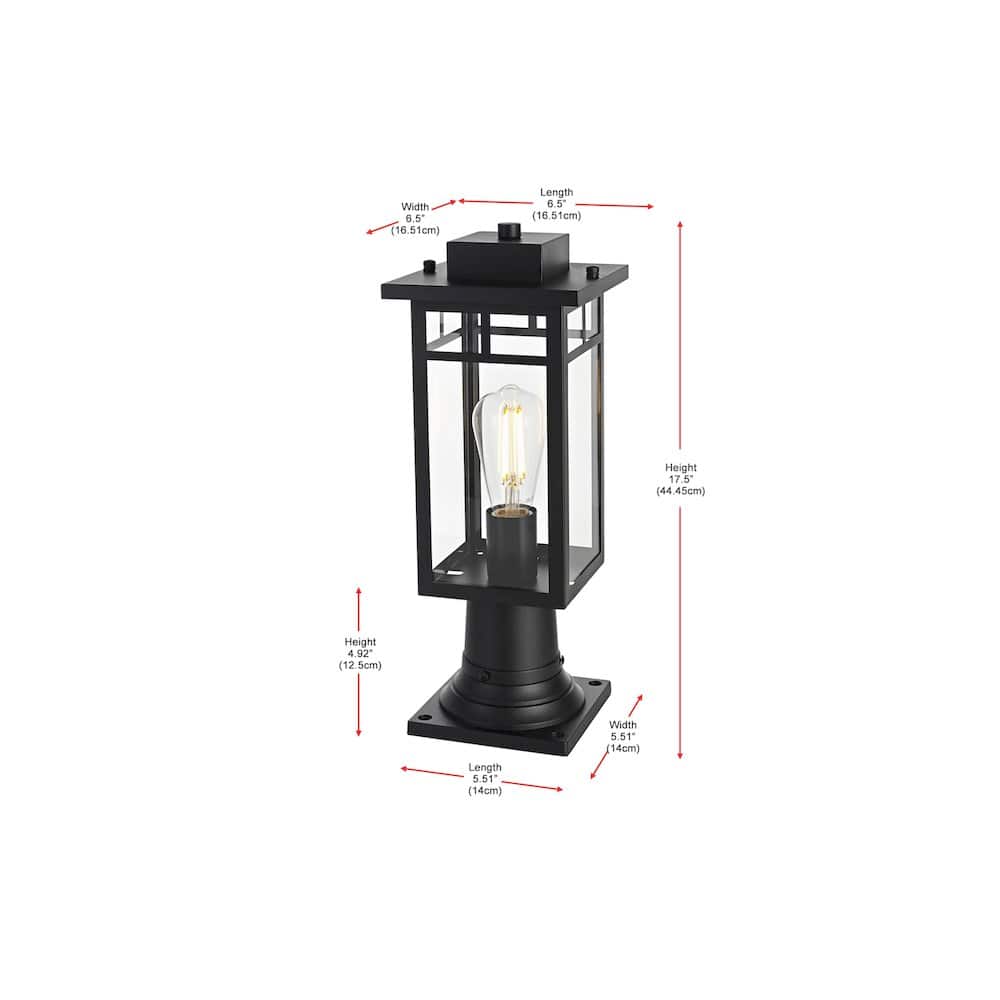 Elegant Lighting - Mercer 7 inch Outdoor Pendant - Black