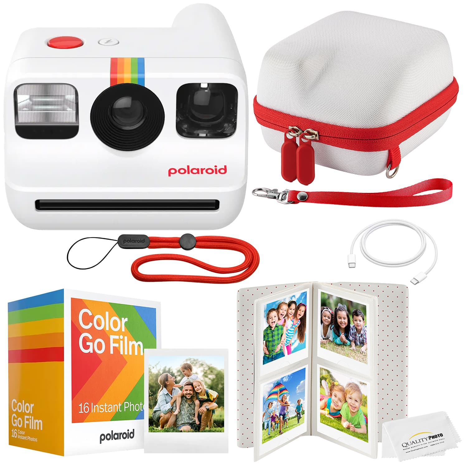 Polaroid - Go Instant Camera Bundle - Film, Case, Album & Quality Photo Cloth